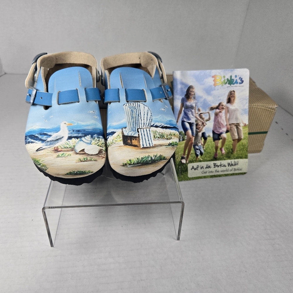 Birkenstock Birki's Unisex Kids Kay Birko Flor Seagull Slingback Clog Sz EU27 C9